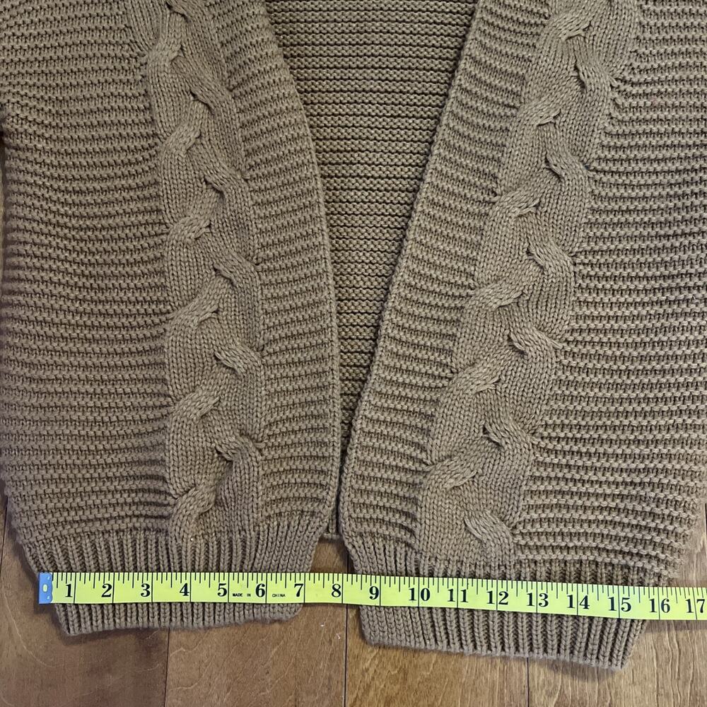 Brown Chunky Knit Cardigan Sweater Size Small Preppy Boho Casual Relaxed Indie - Picture 4 of 8